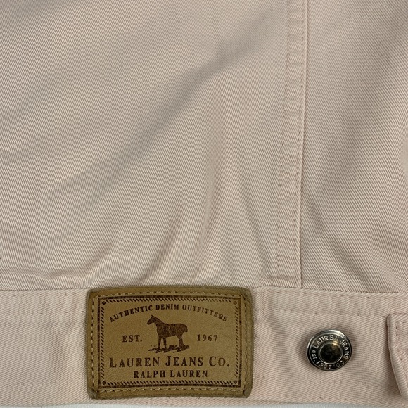 Vtg Lauren Jeans Co Ralph Lauren Bashful Pink Trucker Denim Jacket Small - Picture 15 of 16